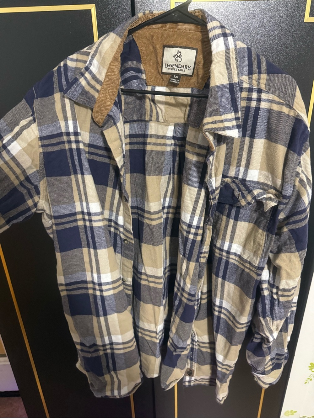 Legendary Whitetails Blue & Tan Plaid Flannel Shirt Jacket